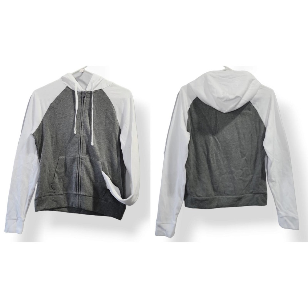 Victoria's Secret PINK 5th & Ocean Women's Full Zip Hoodie Small Gray White NWOT